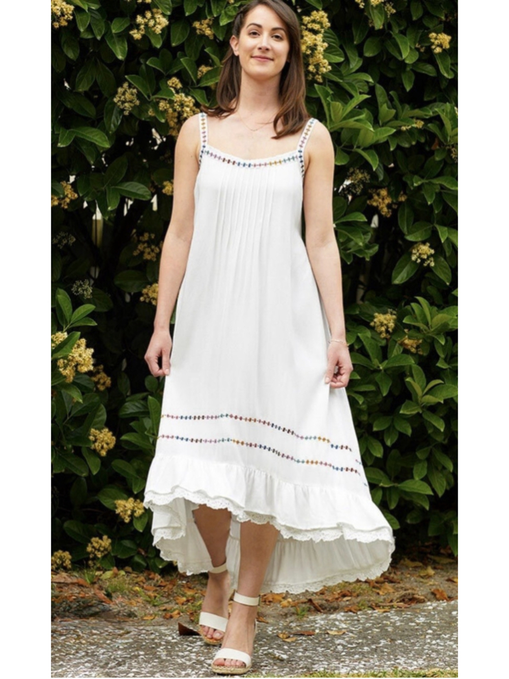 Women Sz XL Adante White Beach Matilda Jane Beach Summer Embroidered Lace Dress